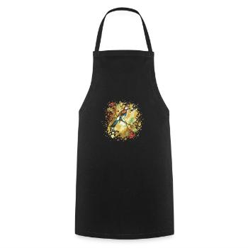 Bird jay - Cooking Apron - black - Front - AI Model Male 185 dark (185cm)