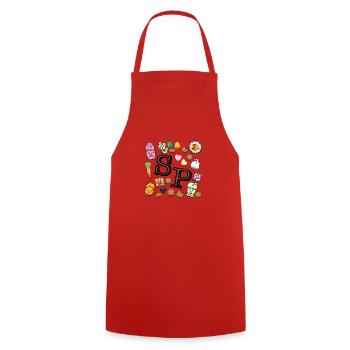 Sinterklaas Sweets - Cooking Apron - red - Front - AI Model Male 185 dark (185cm)