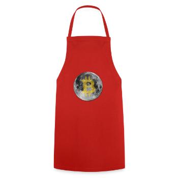 Bitcoin Moon - Cooking Apron - red - Front - AI Model Male 185 dark (185cm)