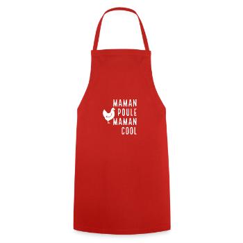 Maman poule maman cool - Tablier de cuisine - rouge - Devant - AI Model Male 185 dark (185cm)