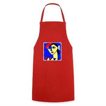 Women from paris - Tablier de cuisine - rouge - Devant - AI Model Male 185 dark (185cm)