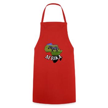 Zebra Africa I Tanzania I Savannah I Gift - Cooking Apron - red - Front - AI Model Male 185 dark (185cm)
