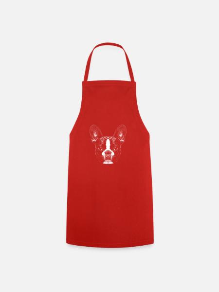 French Bulldog Bull Terrier Dogs Motif - Cooking Apron - red