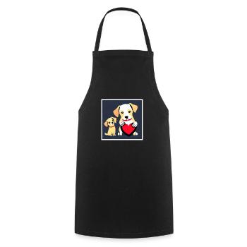 amour chien affection illustration amoureux chien amoureux - Tablier de cuisine - noir - Devant - AI Model Male 185 dark (185cm)