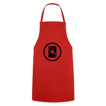 Carte poker as de trefle - Tablier de cuisine - rouge - Devant - AI Model Male 185 dark (185cm)