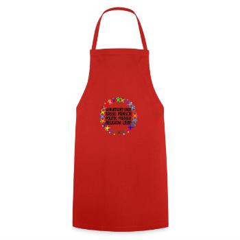 Gegen Rassismus - Kochschürze - Rot - Vorne - AI Model Male 185 dark (185cm)