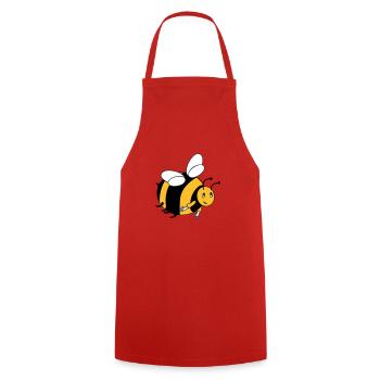 Hummel mit deinen Farben - Kochschürze - Rot - Vorne - AI Model Male 185 dark (185cm)