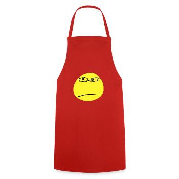 Wütender gelber emoji mit Brille! Geschenkidee! - Kochschürze - Rot - Vorne - AI Model Male 185 dark (185cm)