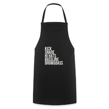 Kick+Snare+Hi Hats+Bassline=Drum&Bass - Cooking Apron - black - Front - AI Model Male 185 dark (185cm)