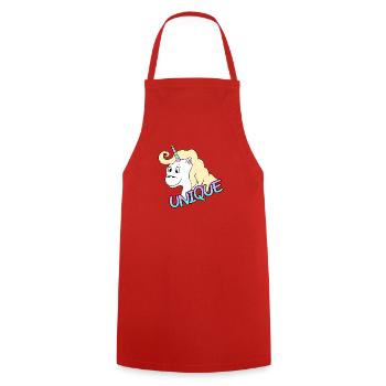 Unique Unicorn - Cooking Apron - red - Front - AI Model Male 185 dark (185cm)