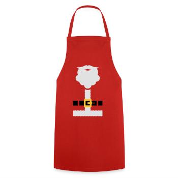 Santa suit and beard - Cooking Apron - red - Front - AI Model Male 185 dark (185cm)