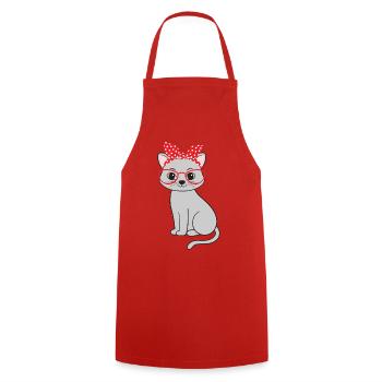 Katze Katzen - Kochschürze - Rot - Vorne - AI Model Male 185 dark (185cm)