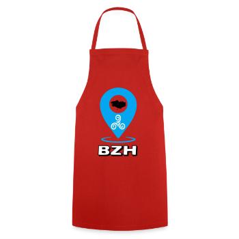 Triskel Breizh Blue - Cooking Apron - red - Front - AI Model Male 185 dark (185cm)