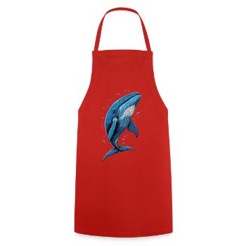 Blue Whale Whale Blue Whales Whale Song Diver Ocean Whales - Cooking Apron - red - Front - AI Model Male 185 dark (185cm)