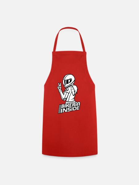 Biker inside (colors can be changed) - Cooking Apron - red