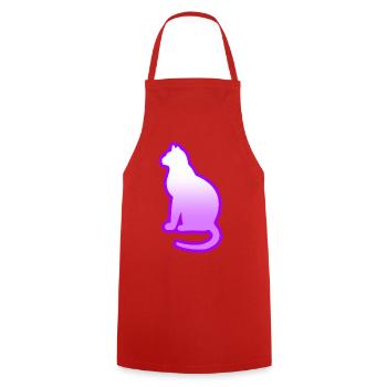 Chat - Tablier de cuisine - rouge - Devant - AI Model Male 185 dark (185cm)