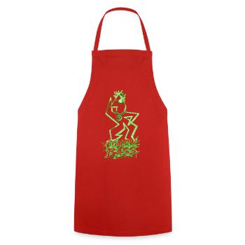 Bête de basse graffiti néon - Tablier de cuisine - rouge - Devant - AI Model Male 185 dark (185cm)