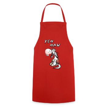 Yeh Haw Pferdchen - Kochschürze - Rot - Vorne - AI Model Male 185 dark (185cm)