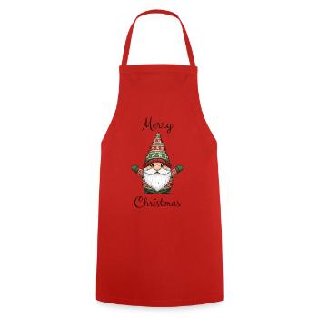 Süßer Weihnachtswichtel – Niedliches Winter Design - Kochschürze - Rot - Vorne - AI Model Male 185 dark (185cm)