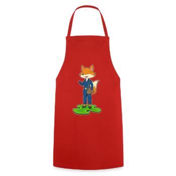 Fuchs Sekretärin Tasche Büro - Kochschürze - Rot - Vorne - AI Model Male 185 dark (185cm)