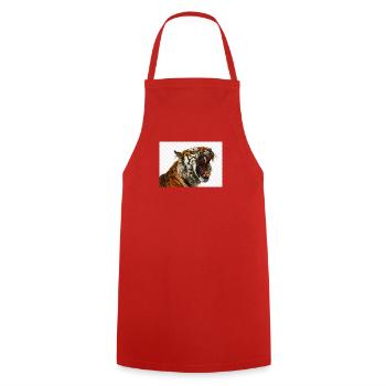 Estampe artistique Tiger Roar - Tablier de cuisine - rouge - Devant - AI Model Male 185 dark (185cm)