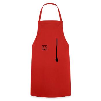 Connector and socket to put power on things - Cooking Apron - red - Front - AI Model Male 185 dark (185cm)