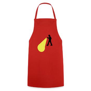 détective - Tablier de cuisine - rouge - Devant - AI Model Male 185 dark (185cm)