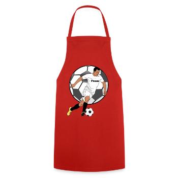 Teamgeist Fußballheld Trikot Illustration - Kochschürze - Rot - Vorne - AI Model Male 185 dark (185cm)