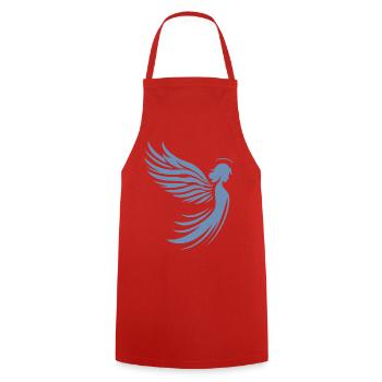 An angel with wings and halo silhouette - Cooking Apron - red - Front - AI Model Male 185 dark (185cm)