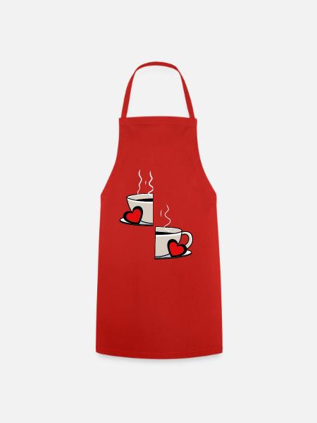 Valentin Kaffee Partnerschaft Kaffeetasse Partner - Kochschürze - Rot