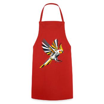 Colorful geometric cockatiel - Cooking Apron - red - Front - AI Model Male 185 dark (185cm)