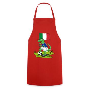 Italy Flag Dinosaur Rex Football - Cooking Apron - red - Front - AI Model Male 185 dark (185cm)