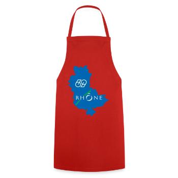 Rhône 69 - Cooking Apron - red - Front - AI Model Male 185 dark (185cm)