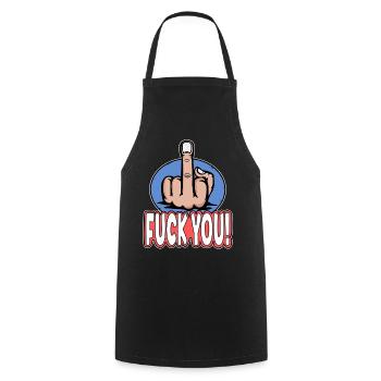 Middle Finger Stinky Finger Fuck You Design - Cooking Apron - black - Front - AI Model Male 185 dark (185cm)