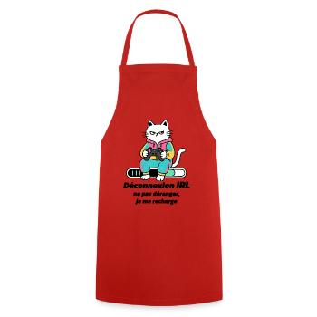 Chat Gamer Console Retro - Tablier de cuisine - rouge - Devant - AI Model Male 185 dark (185cm)