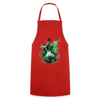 electric guitar guitar guitarist music instrument rock - Cooking Apron - red - Front - AI Model Male 185 dark (185cm)