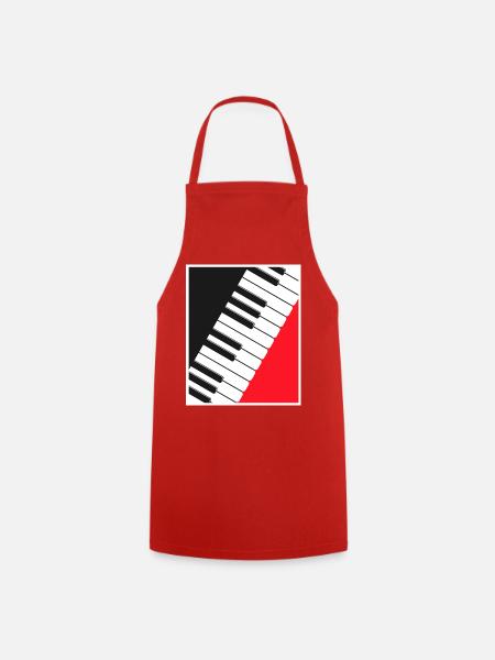Klavier-Keyboard-Posterkunst - Kochschürze - Rot