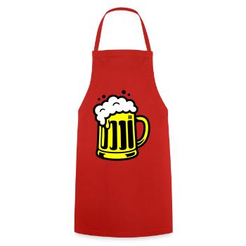 Icône de chope de bière - Tablier de cuisine - rouge - Devant - AI Model Male 185 dark (185cm)