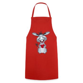 herz_esel1 - Kochschürze - Rot - Vorne - AI Model Male 185 dark (185cm)
