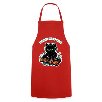 Purrfect Mix Kitty DJ - Tablier de cuisine - rouge - Devant - AI Model Male 185 dark (185cm)
