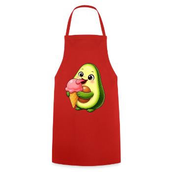 Süße Avocado mit Eis Cartoon - Cooking Apron - red - Front - AI Model Male 185 dark (185cm)