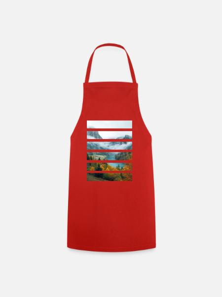 Herbsttäler und friedlicher See - Kochschürze - Rot