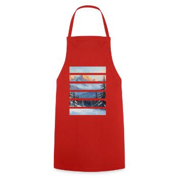 Layered mountain horizon - Cooking Apron - red - Front - AI Model Male 185 dark (185cm)