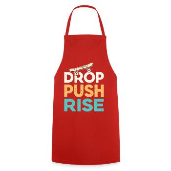 Drop Push Rise Skateboard Rétro - Tablier de cuisine - rouge - Devant - AI Model Male 185 dark (185cm)