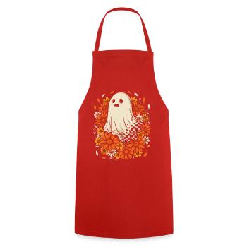 Ghost Ghost Botany Flowers Blossoms Mystical - Cooking Apron - red - Front - AI Model Male 185 dark (185cm)