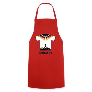 Maillot de football allemand avec coupe – Design du ventilateur - Tablier de cuisine - rouge - Devant - AI Model Male 185 dark (185cm)