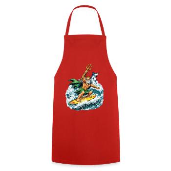 Neptune Surfs - Tablier de cuisine - rouge - Devant - AI Model Male 185 dark (185cm)