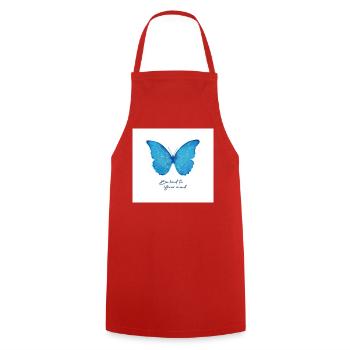 Blue Butterfly Be Kind to the Ghost - Cooking Apron - red - Front - AI Model Male 185 dark (185cm)