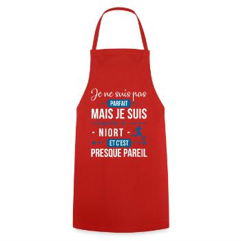 Je Ne Suis Pas Parfait Mais Je Suis Supporter D... - Tablier de cuisine - rouge - Devant - AI Model Male 185 dark (185cm)