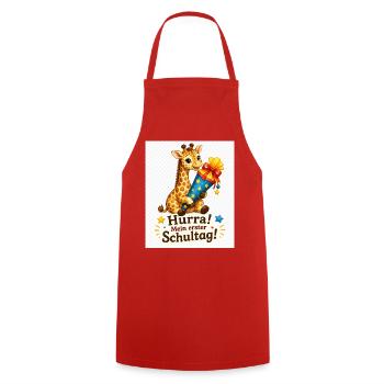 Erster Schultag Giraffen Geschenk - Kochschürze - Rot - Vorne - AI Model Male 185 dark (185cm)